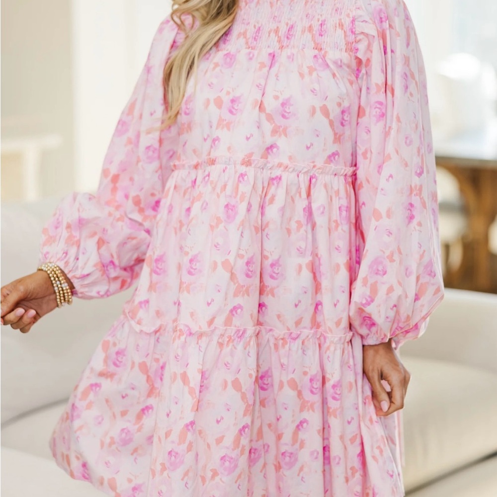 Floral Pink Mini Dress
